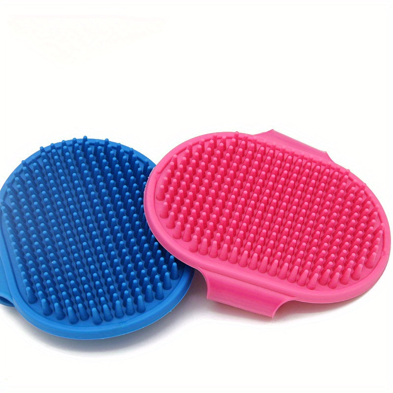 Pet Grooming Brush, Rubber Bristle Massage Bathing Brush for Cats and Dogs, Gentle Cleaning Glove Mitt for Pets - Non-Scrubbing, Easy to Use