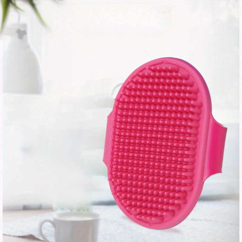 Pet Grooming Brush, Rubber Bristle Massage Bathing Brush for Cats and Dogs, Gentle Cleaning Glove Mitt for Pets - Non-Scrubbing, Easy to Use