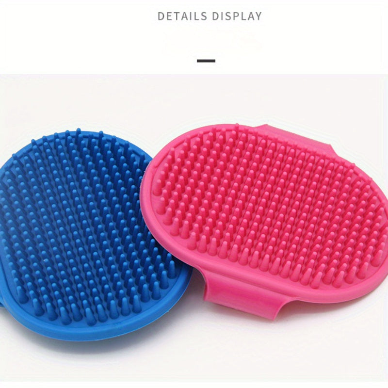 Pet Grooming Brush, Rubber Bristle Massage Bathing Brush for Cats and Dogs, Gentle Cleaning Glove Mitt for Pets - Non-Scrubbing, Easy to Use