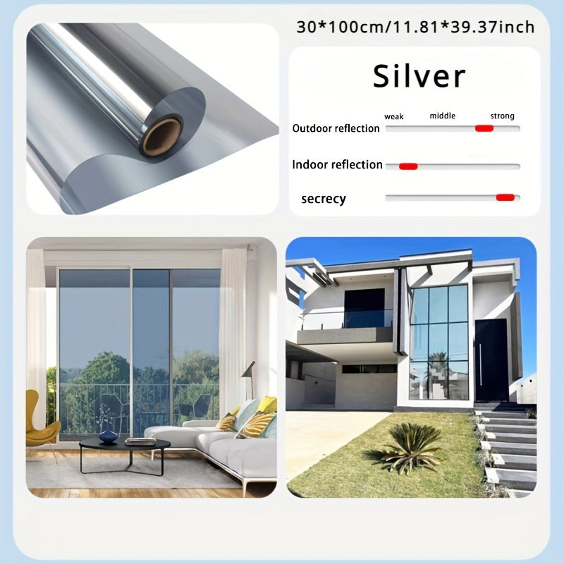 1 Roll Heat Insulation Window Film for Office & Home - Anti-Peeping Privacy, Protection & Sunshade, One-Way View, Easy & Stick PET Film, 2mil Thick Contemporary Design, Privacy Window Film, Architectural Integration, Durable
