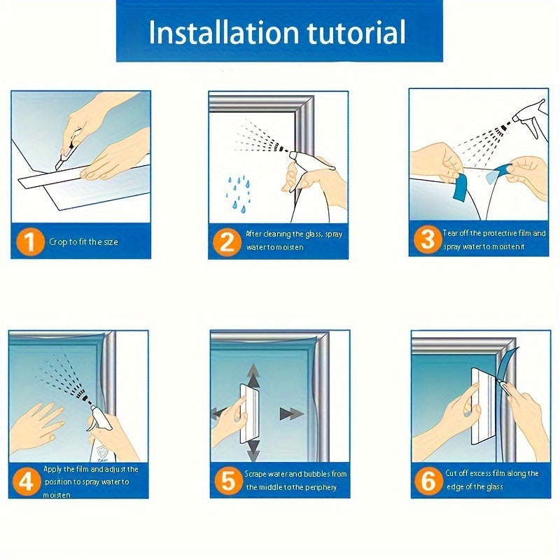 1 Roll Heat Insulation Window Film for Office & Home - Anti-Peeping Privacy, Protection & Sunshade, One-Way View, Easy & Stick PET Film, 2mil Thick Contemporary Design, Privacy Window Film, Architectural Integration, Durable