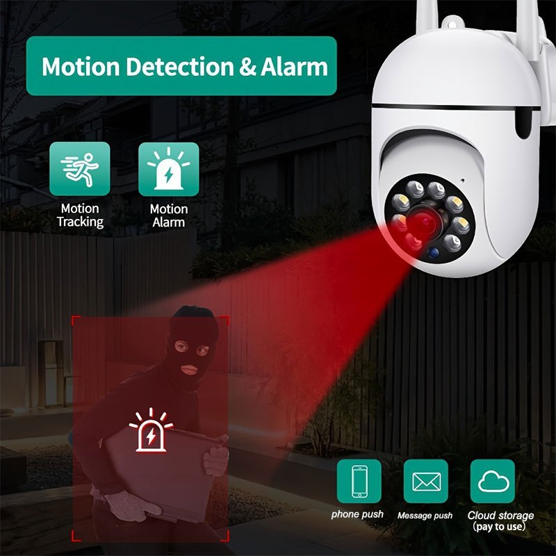 1080P Hd Indoor/Outdoor Security Camera With 2-Way Audio, Wi-Fi Enabled, Pan/Tilt/Zoom, Motion Tracking - Perfect For Babies & Pets, Color Night Vision