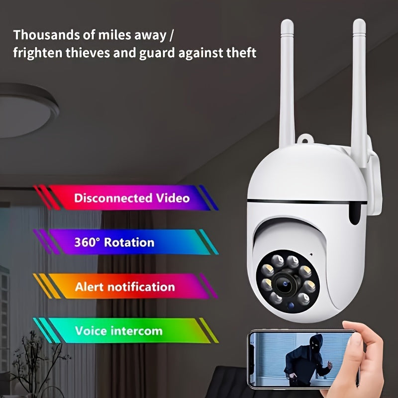 1080P Hd Indoor/Outdoor Security Camera With 2-Way Audio, Wi-Fi Enabled, Pan/Tilt/Zoom, Motion Tracking - Perfect For Babies & Pets, Color Night Vision