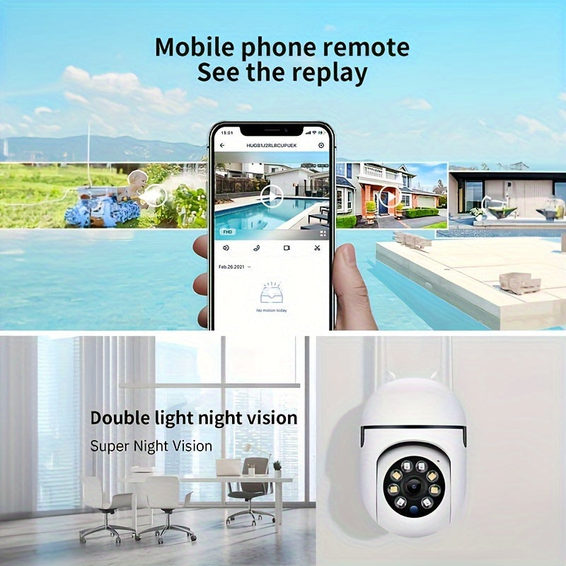 1080P Hd Indoor/Outdoor Security Camera With 2-Way Audio, Wi-Fi Enabled, Pan/Tilt/Zoom, Motion Tracking - Perfect For Babies & Pets, Color Night Vision