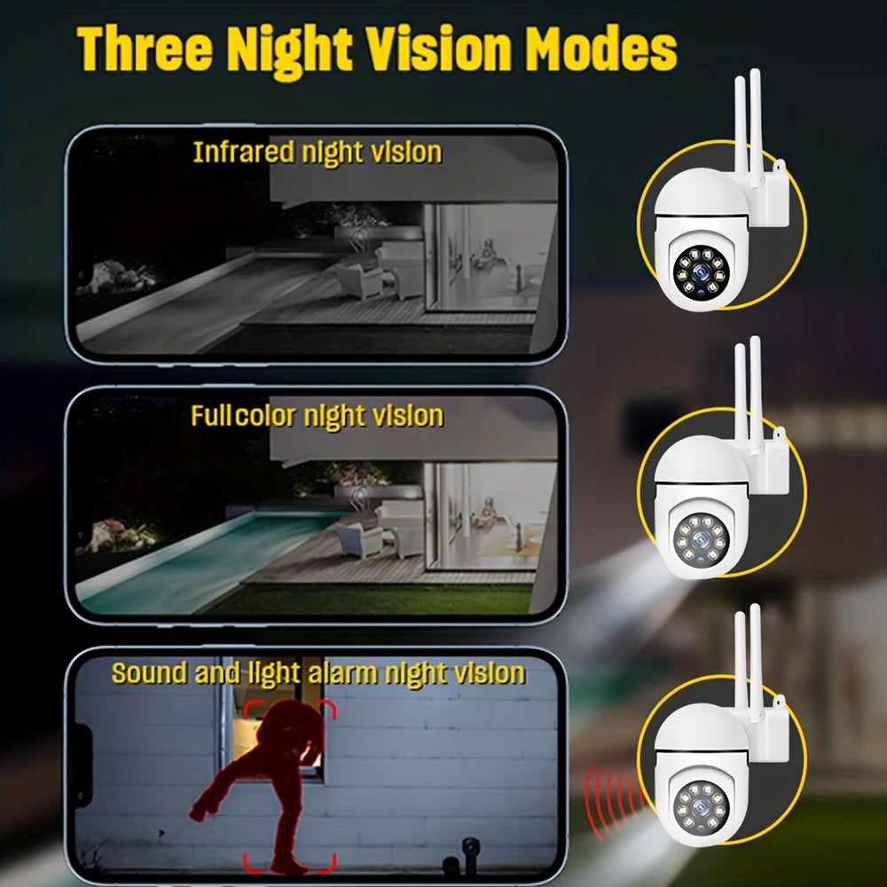 1080P Hd Indoor/Outdoor Security Camera With 2-Way Audio, Wi-Fi Enabled, Pan/Tilt/Zoom, Motion Tracking - Perfect For Babies & Pets, Color Night Vision
