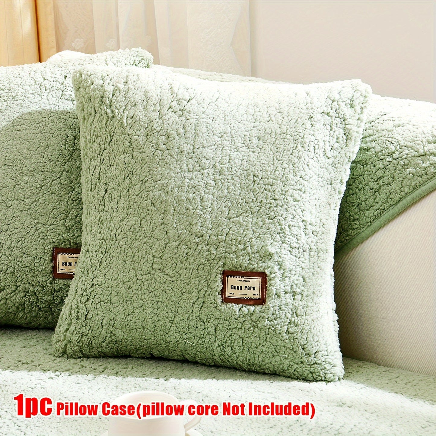 1pc Plush Sherpa Sofa Cover - Soft, Fuzzy, Non-Slip, Pet-Friendly, Thickened Furniture Protector for Bedroom, Office, Living Room Home Decor - Easy to Clean, Durable, Stain-Resistant, Machine Washable