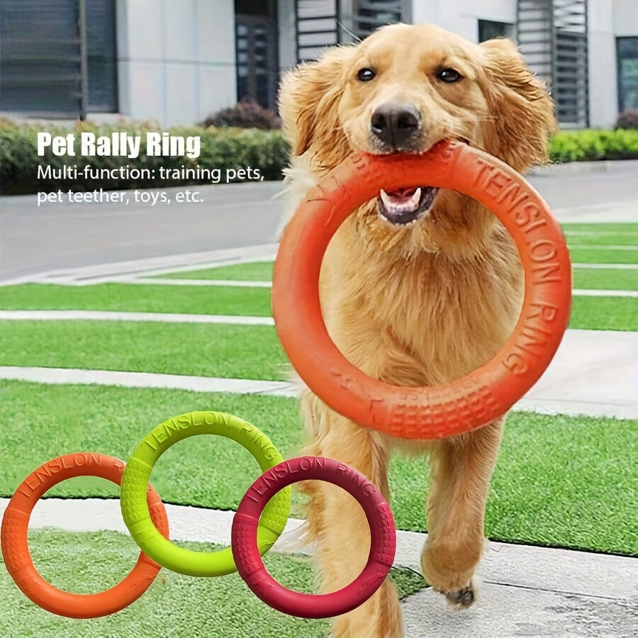1pc Durable Dog Flying Discs - Interactive Pet Toys For Training, Pulling, And Chewing - Floats On Water