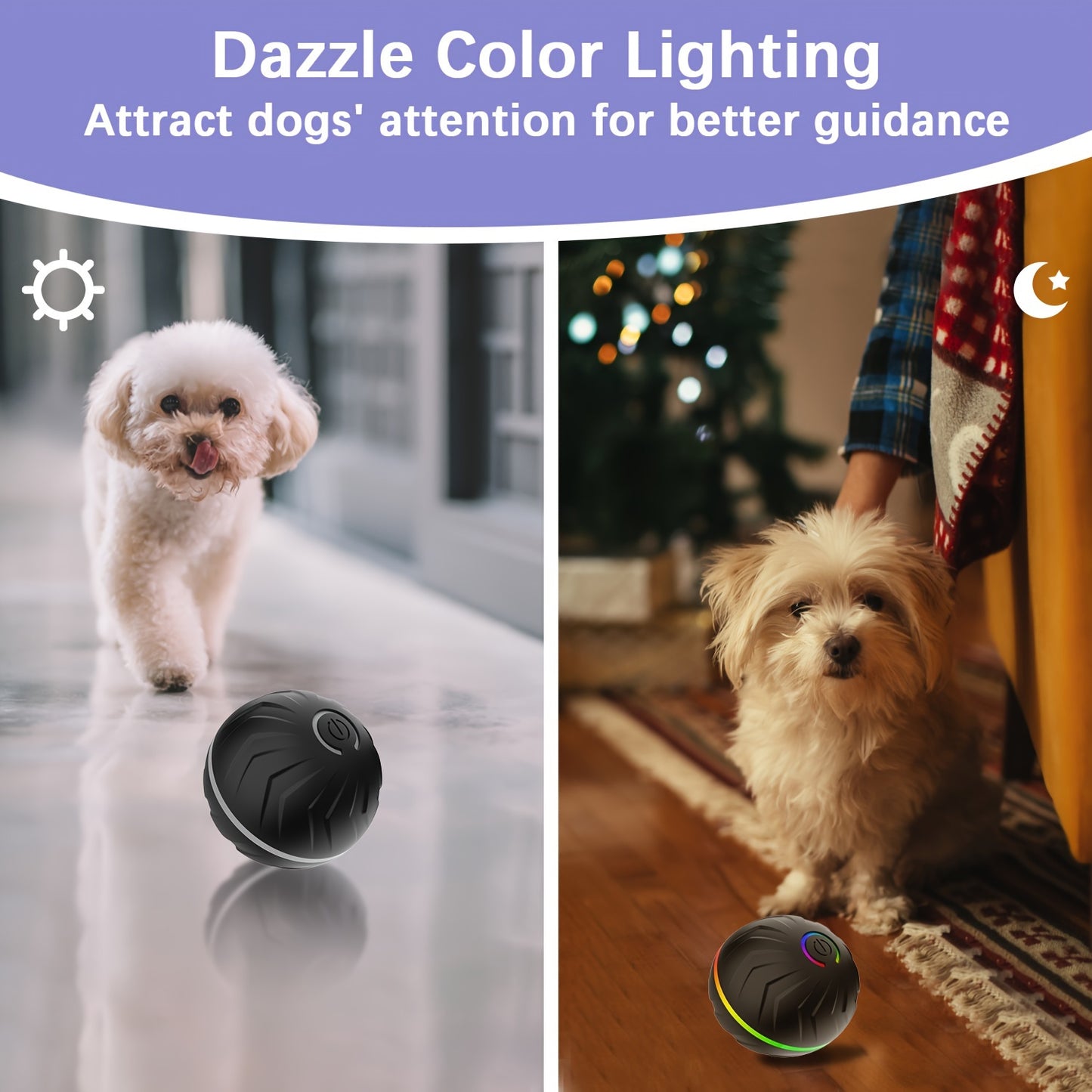 6.6cm/2.62in Large Size Pet Smart Bouncing Ball, Interactive Dog Toy, Motion-Activated Automatic Rolling Ball for Puppies/Small Dogs/Medium Dogs/Large Dogs, Interactive Dog Ball, Playful Design, Durable Pet Item, Rechargeable