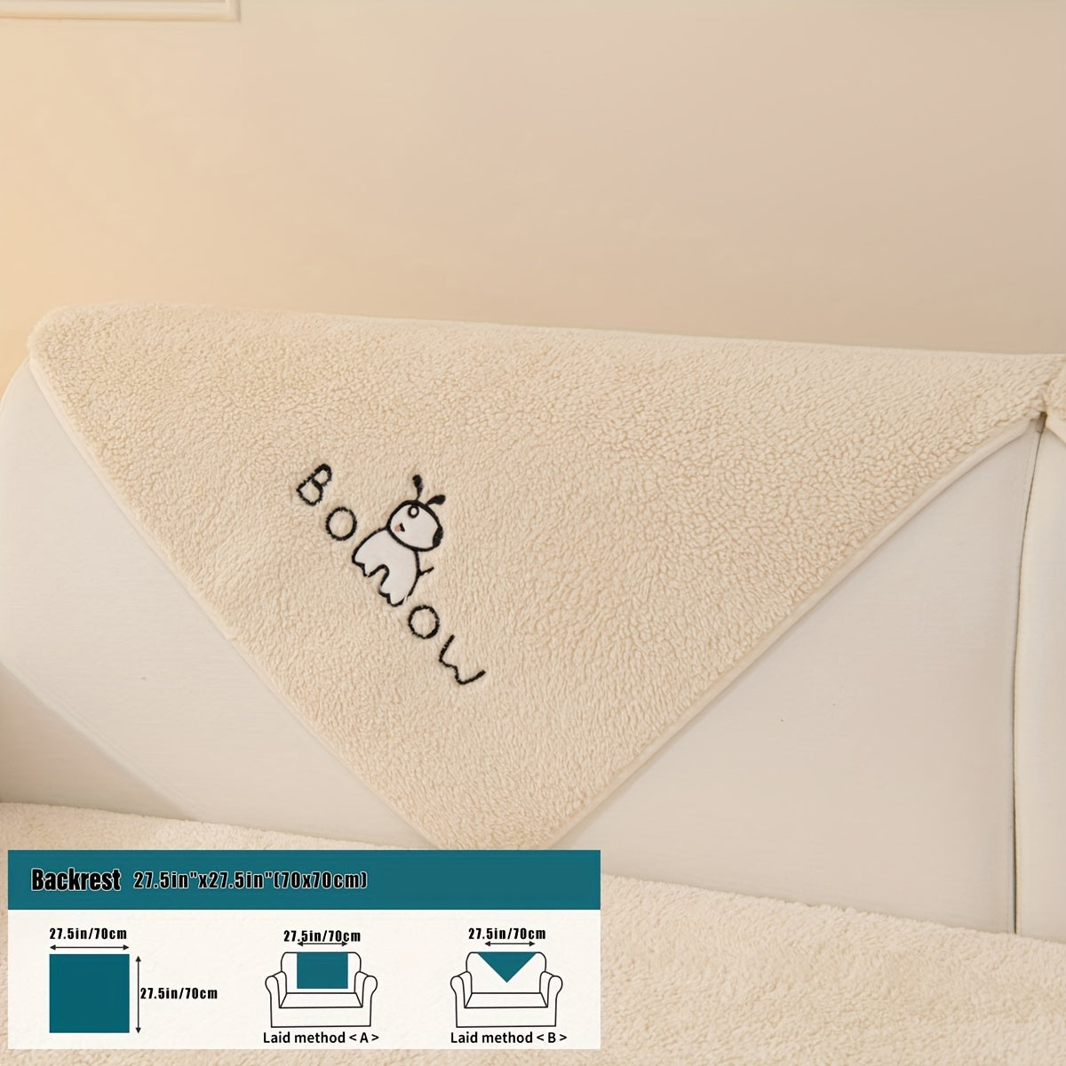 1pc Thickened Sherpa Sofa Slipcover - Soft Fuzzy Pet-Friendly Couch Protector Cover with Non-Slip Backing - Perfect Furniture Protector for Bedroom, Office, Living Room Home Decor