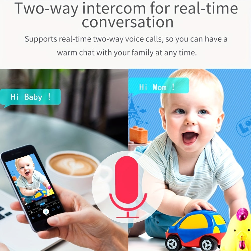 1pc High-definition Camera - 2.4G Wireless Wifi Security Home Camera, Baby And Pet Monitor, 1080P Wireless Automatic Tracking Monitor, Motion Detection And Tracking, Night Vision, Two-way Voice, High Security - For Home Secur