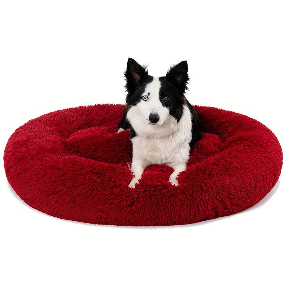 Long Plush Dog Bed For Autumn Winter, Deep Sleeping Pet Bed Mat For Small Medium Large Dogs, Donut Beds Mat For Cats Christmas Gift