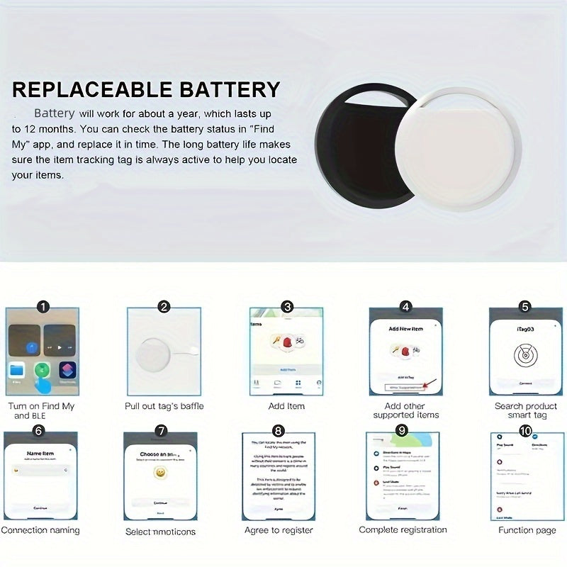 4pcs GPS Smart Anti-Loss Trackers, Real-Time Tracking, No Installation Required, Suitable for Pets, Bags, Luggage, Bicycles, And Cars, Compatible with The Find My App on Ios, Worry-Free Anti-Loss.