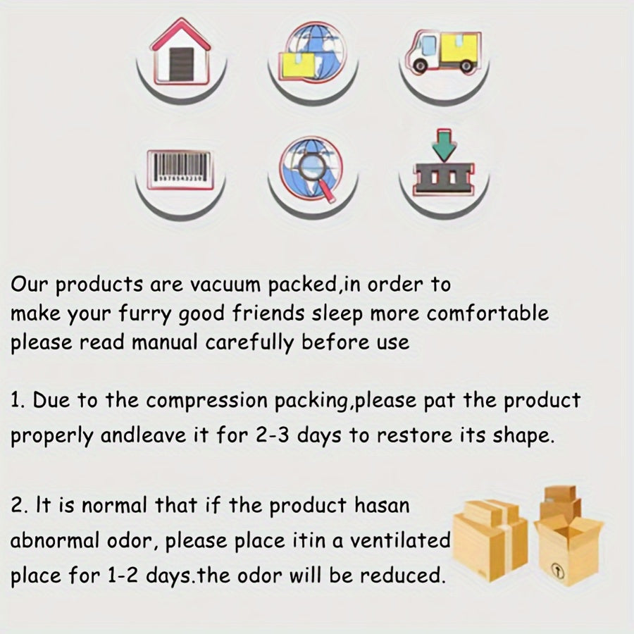 1pc Extra-Large Long Plush Dog Bed - Cozy Round Sleeping Nest for Pets - Luxury Sofa Cushion with Calming Effect - Machine-Washable