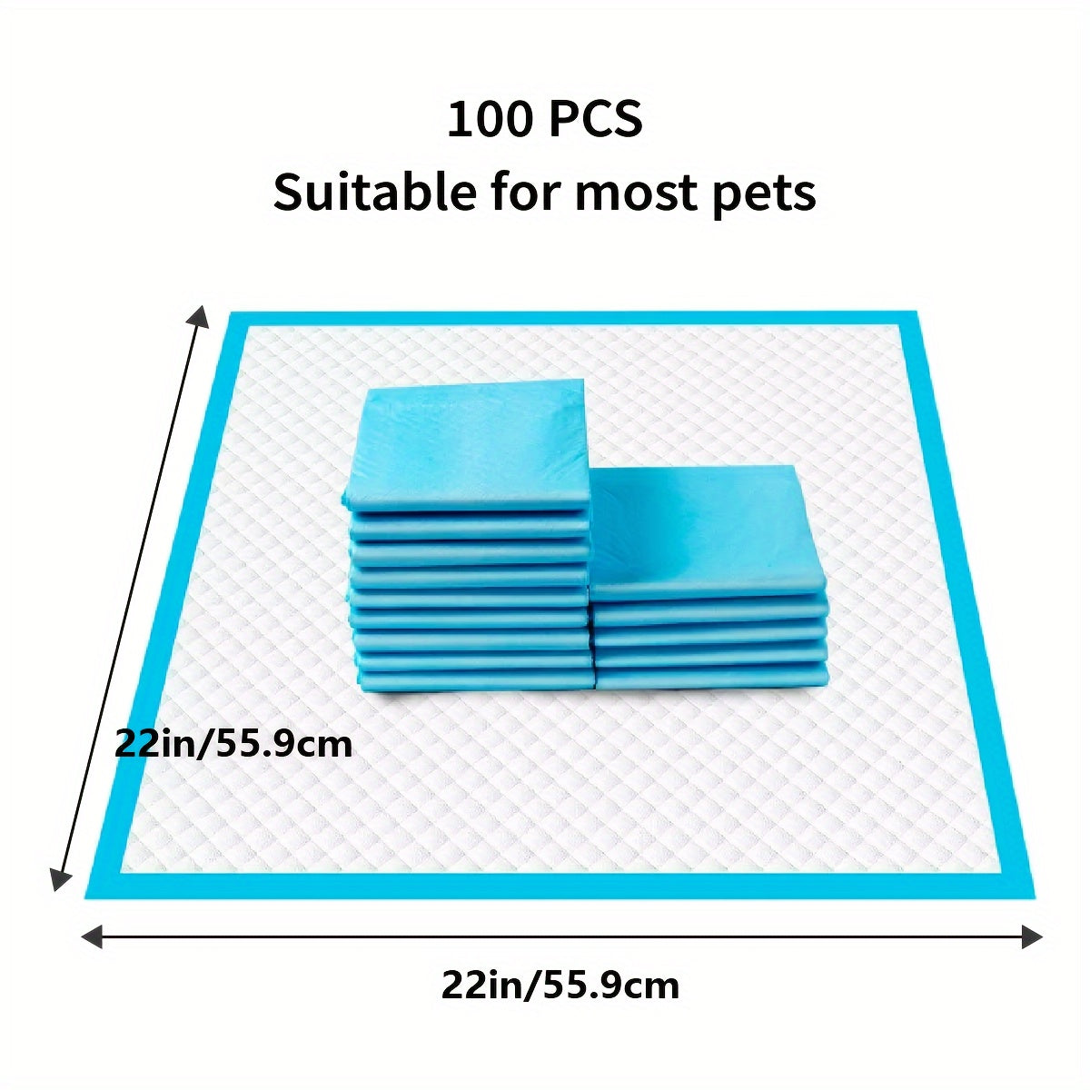 100PCS Premium Disposable Training Pads - Large 22" X 22" Puppy Pee Pads - Quick Absorb, Odor Control - In - Training Pad For Dogs, Pets - Leak-Proof, Super Absorbent Layers
