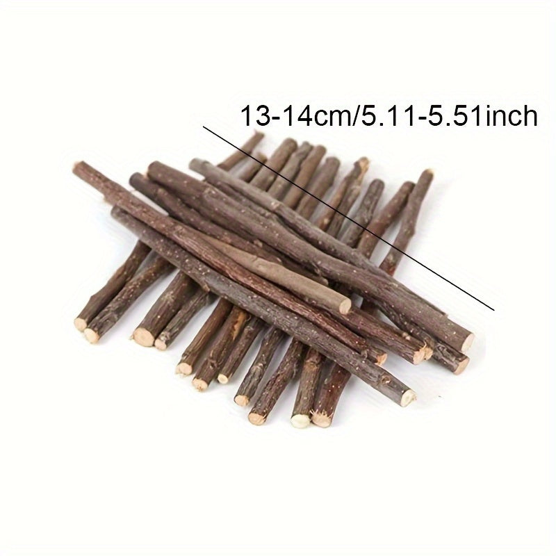 100g Natural Apple Stick Small Animal Snack Chew Toy, Suitable for Small Pets Rabbits, Hamsters, Gerbils, Manx Cats, Squirrels, Rabbits, Healthy Grinding Teeth Toys