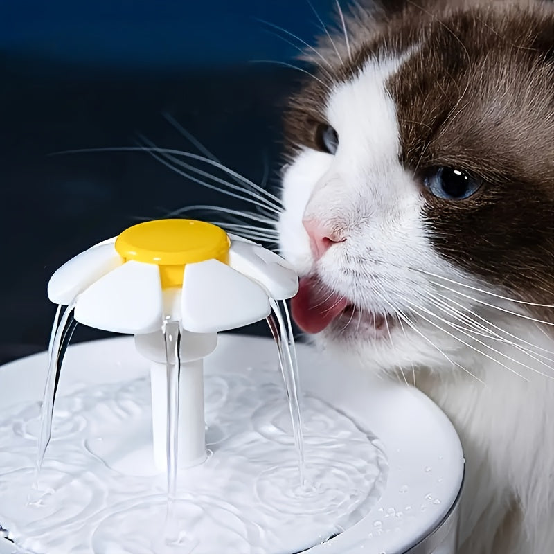 Cats and dogs pet new fountain flower water dispenser automatic cat water dispenser dog water dispenser food grade PP material, quiet operation, USB powered, safe and secure, suitable for cats and dogs large capacity Hallowee