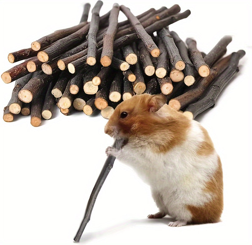 100g Natural Apple Stick Small Animal Snack Chew Toy, Suitable for Small Pets Rabbits, Hamsters, Gerbils, Manx Cats, Squirrels, Rabbits, Healthy Grinding Teeth Toys