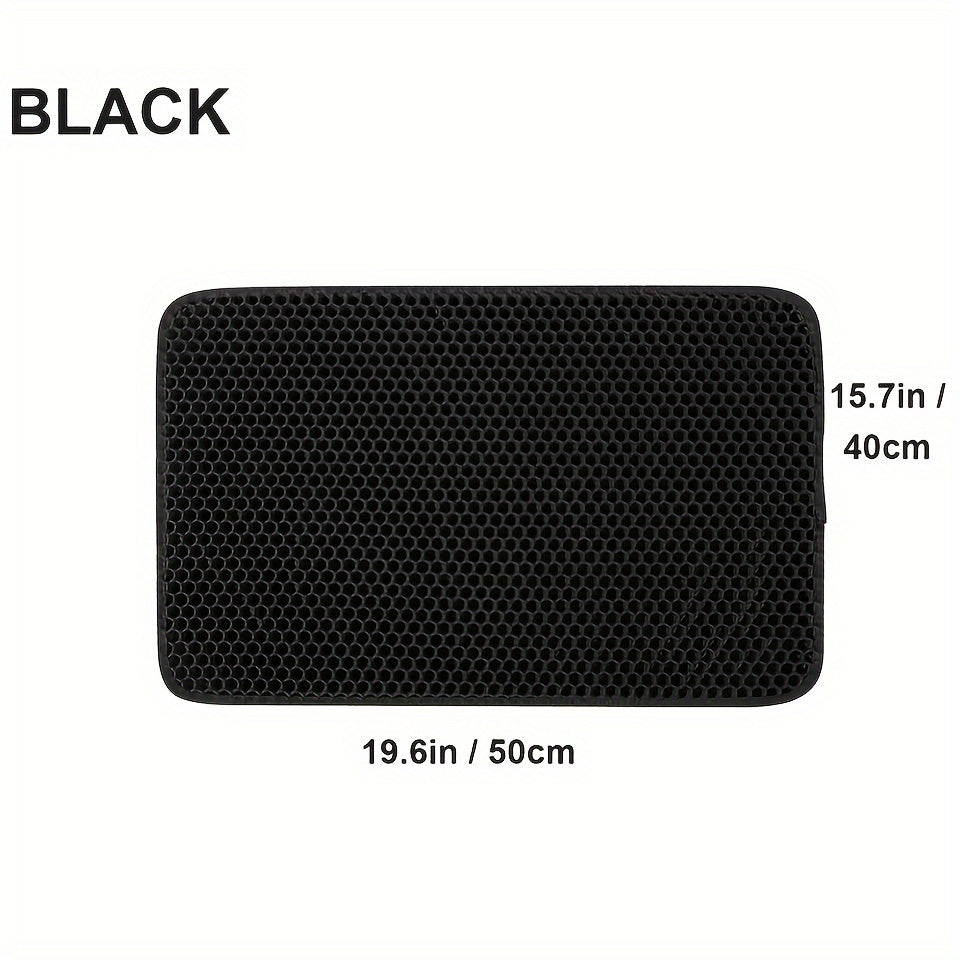 Waterproof Cat Litter Mat, Double Layer Cat Litter Box Mat With Non-slip Backing, Washable Leak Proof Pet Cleaning Mat Cat Litter Trapping Mat
