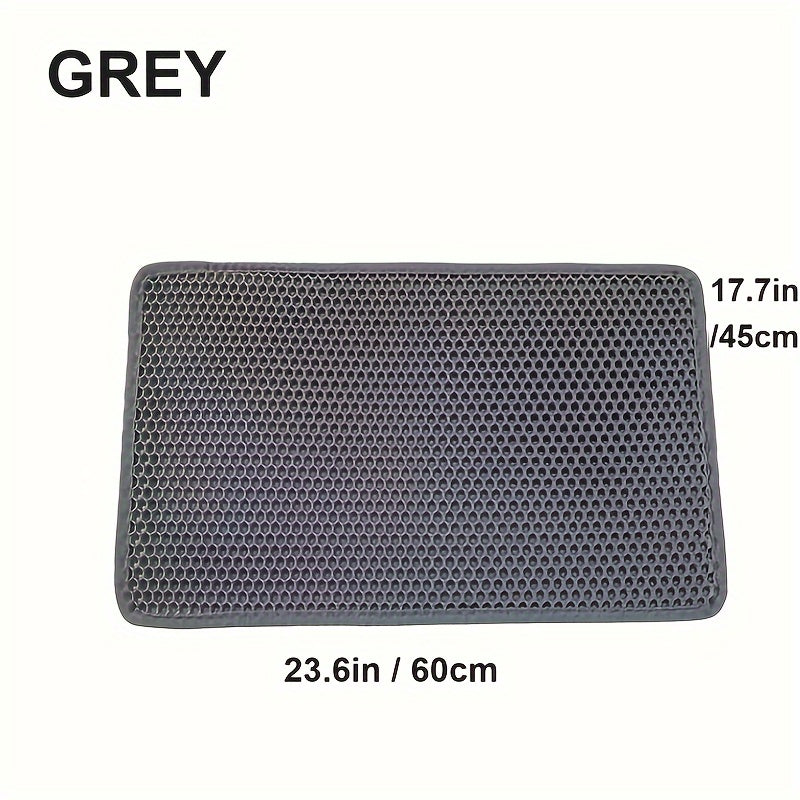 Waterproof Cat Litter Mat, Double Layer Cat Litter Box Mat With Non-slip Backing, Washable Leak Proof Pet Cleaning Mat Cat Litter Trapping Mat