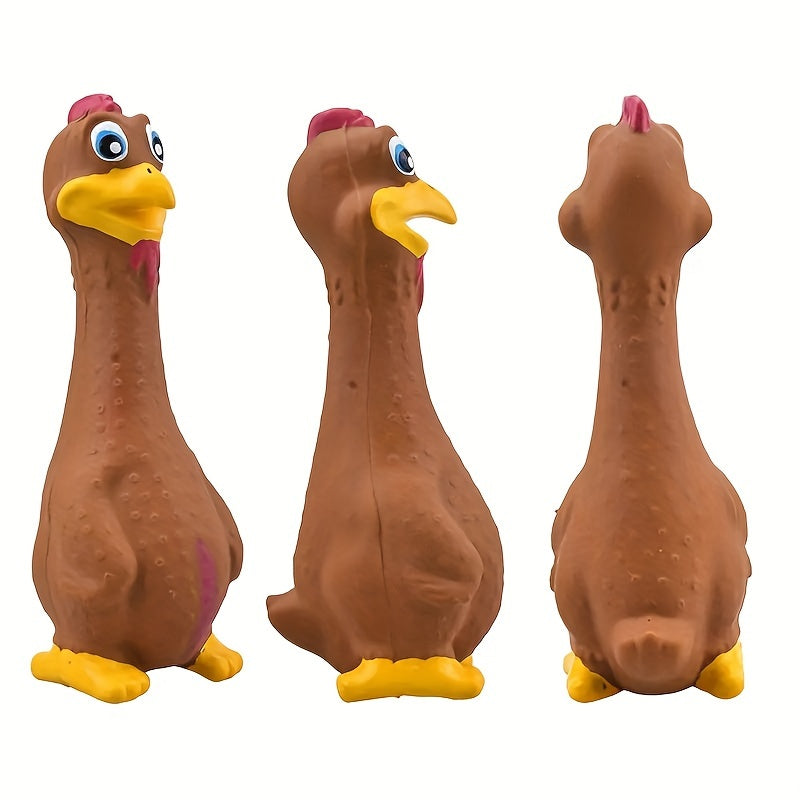 1/3pcs Pets Dog Toys Screaming Chicken Squeeze Sound Toy Rubber Duck Squeaky Chew Bite Resistant Toy Puppy Training Duck/chicken Design Dog Chew Toys, Tough Squeaky Dog Grinding Teeth Toys