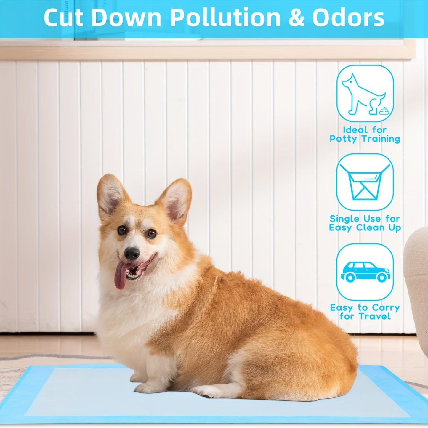100PCS Premium Disposable Training Pads - Large 22" X 22" Puppy Pee Pads - Quick Absorb, Odor Control - In - Training Pad For Dogs, Pets - Leak-Proof, Super Absorbent Layers