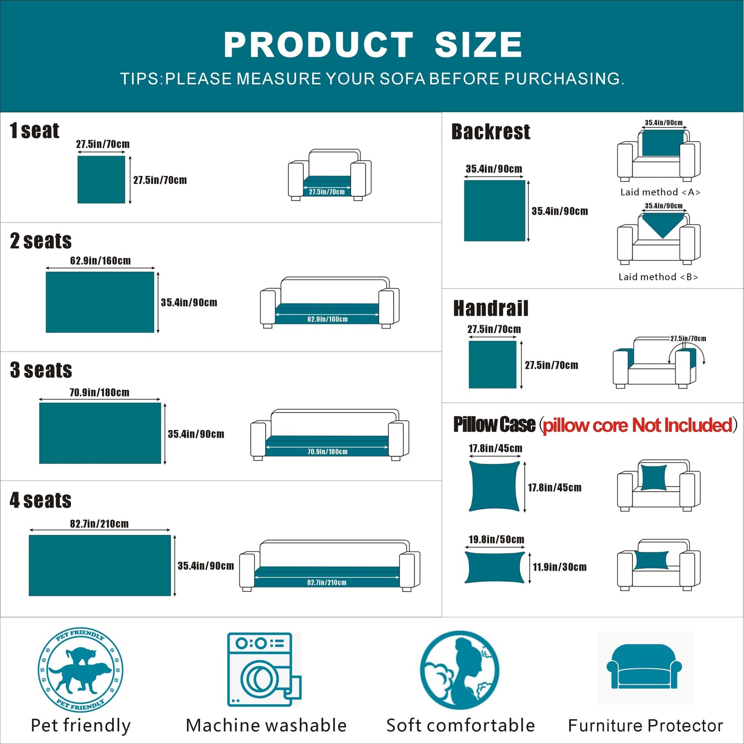 1pc Plush Sherpa Sofa Cover - Soft, Fuzzy, Non-Slip, Pet-Friendly, Thickened Furniture Protector for Bedroom, Office, Living Room Home Decor - Easy to Clean, Durable, Stain-Resistant, Machine Washable