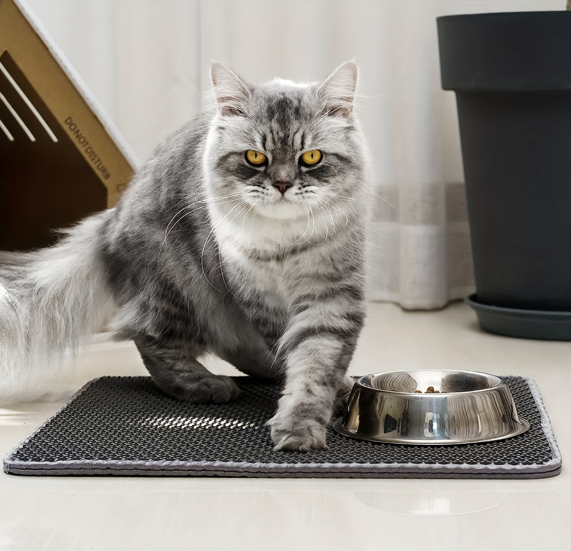 Honeycomb Double Layer Cat Litter Trapping Mat, Non-slip Washable Cat Cleaning Mat For Pet Toilet Kennel Litter Box