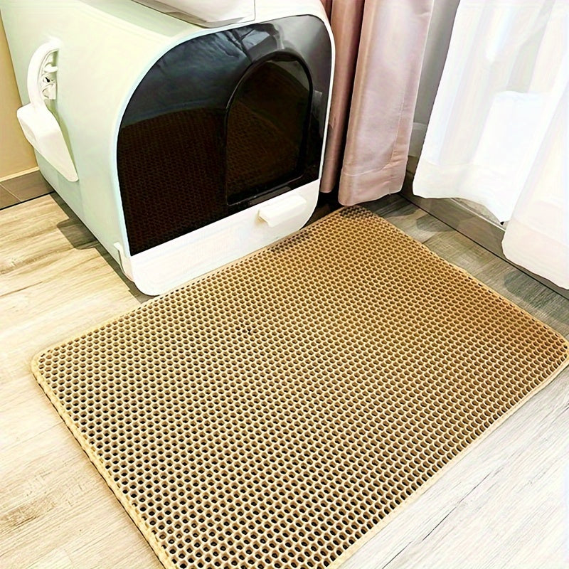 EVA Double-Layer Cat Litter Mat - Non-Slip, Washable, Soft Pet Litter Box Liner for Cats and Dogs, Easy Cleanup Design with Automatic Scoop Feature, Pet Hygiene Mat | Automatic Scoop Mat | Washable Mat, Cat Litter Box