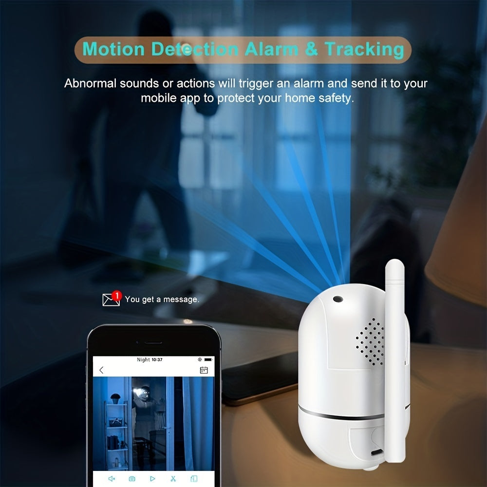 1pc High-definition Camera - 2.4G Wireless Wifi Security Home Camera, Baby And Pet Monitor, 1080P Wireless Automatic Tracking Monitor, Motion Detection And Tracking, Night Vision, Two-way Voice, High Security - For Home Secur