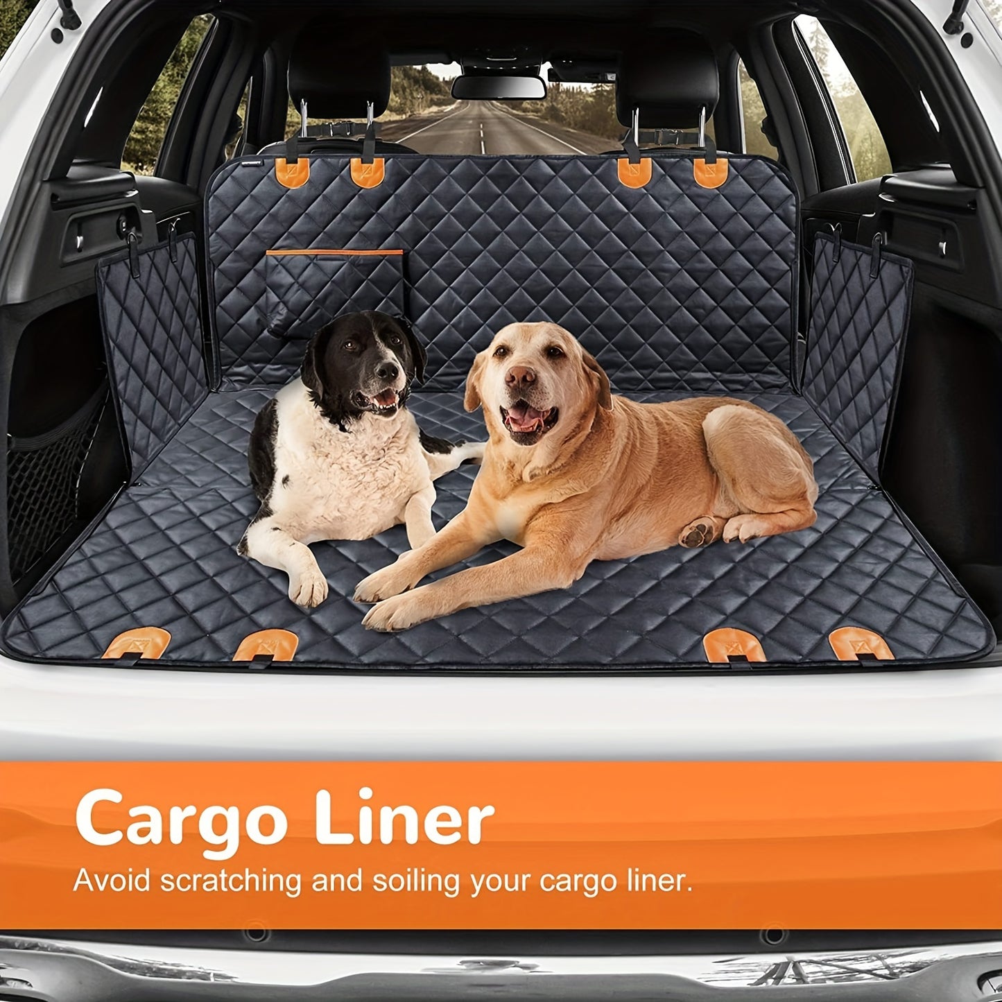 600D Heavy Duty Waterproof Dog Seat Cover - Scratch-Proof Non-Slip Pet Hammock with Soft Durable Polyester, Universal Fit for Cars Trucks SUVs Back Seat Protection