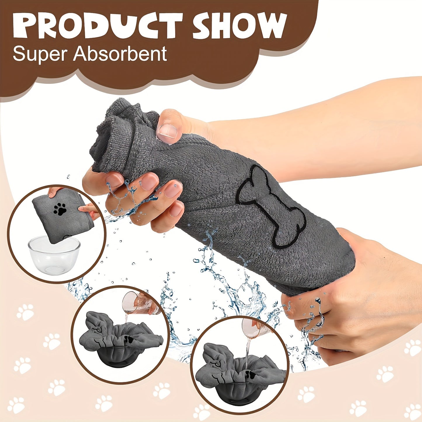 1pc Pet Bath Towel, Pet Dog Bathing Towel Quick-drying Soft Absorbent Does Not Shed Hair Suitable For Cats, Dogs, And Other Pets