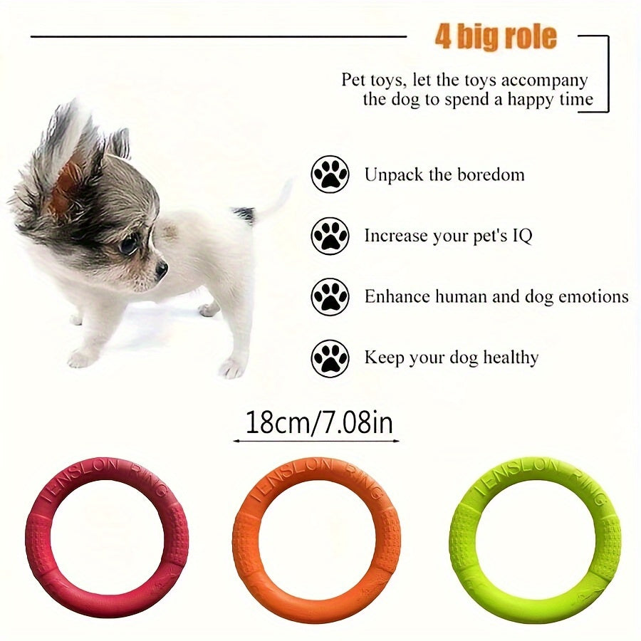 1pc Durable Dog Flying Discs - Interactive Pet Toys For Training, Pulling, And Chewing - Floats On Water