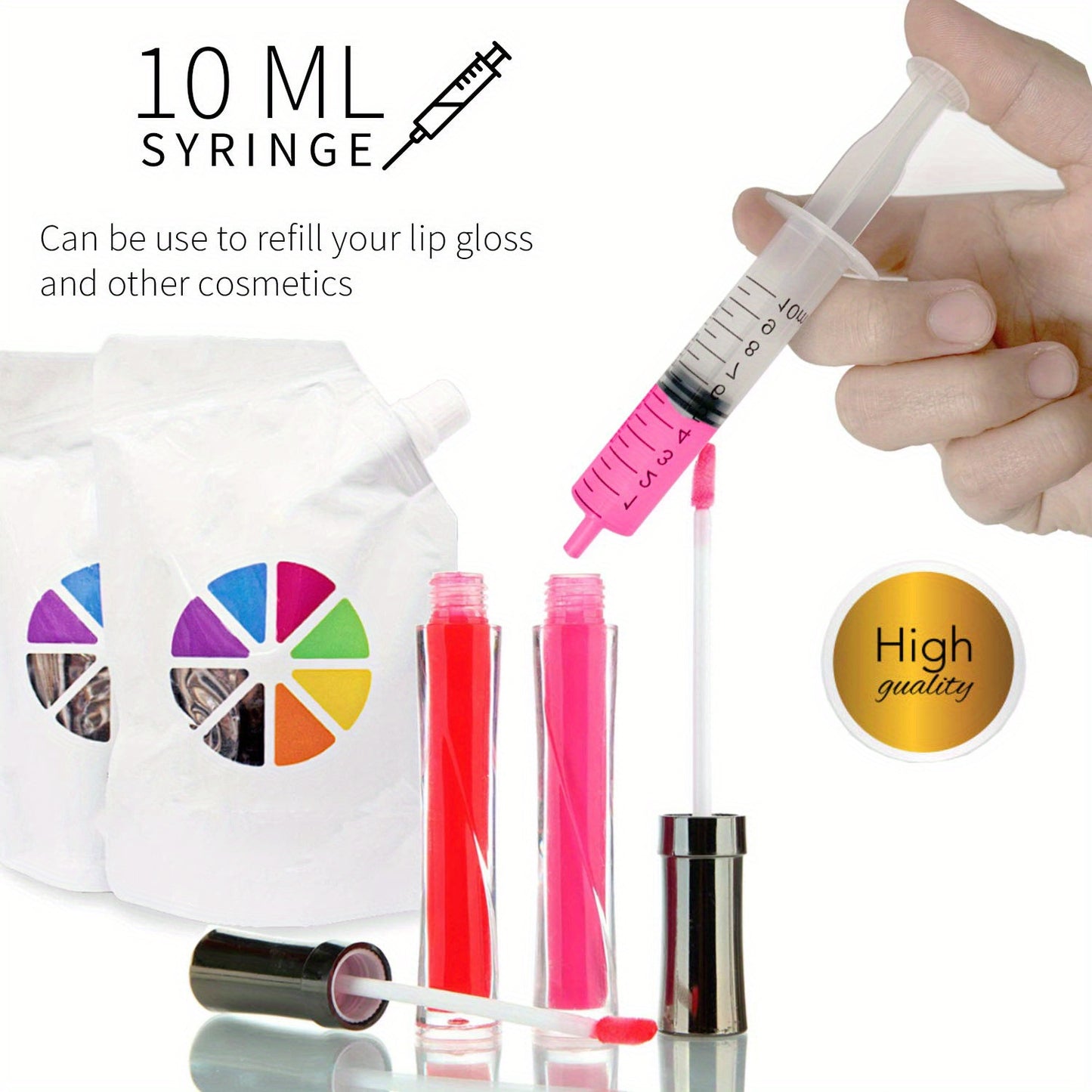 10pcs 10mL Plastic Syringes with Needles & Covers - Perfect for Oral, Lab, Measurement, Watering, Supplement, Pets, Medical Students, Oil & Glue Applicators
