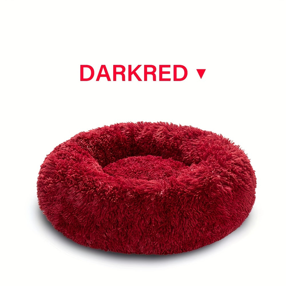 Long Plush Dog Bed For Autumn Winter, Deep Sleeping Pet Bed Mat For Small Medium Large Dogs, Donut Beds Mat For Cats Christmas Gift