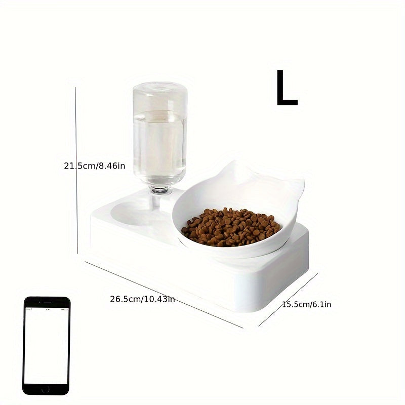 Double Cat Bowl - Stainless Steel, Easy Clean, Space-Saving, Pet Double Feeder for Food and Water - Suitable for Multi-Cat Families and Pet Owners