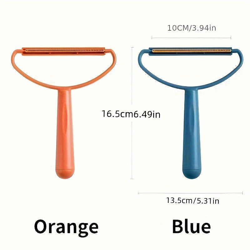 1pc Dual-Sided Pet Hair Remover Brush - Ergonomic Fabric Lint Scraper for Dogs & Cats, Non-Electric Grooming Tool with Teal Handle and Orange Bristles, Ideal for Coat and Carpet Cleaning, Pet Hair Remover Tool, Halloween gift