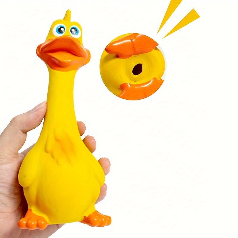 1/3pcs Pets Dog Toys Screaming Chicken Squeeze Sound Toy Rubber Duck Squeaky Chew Bite Resistant Toy Puppy Training Duck/chicken Design Dog Chew Toys, Tough Squeaky Dog Grinding Teeth Toys