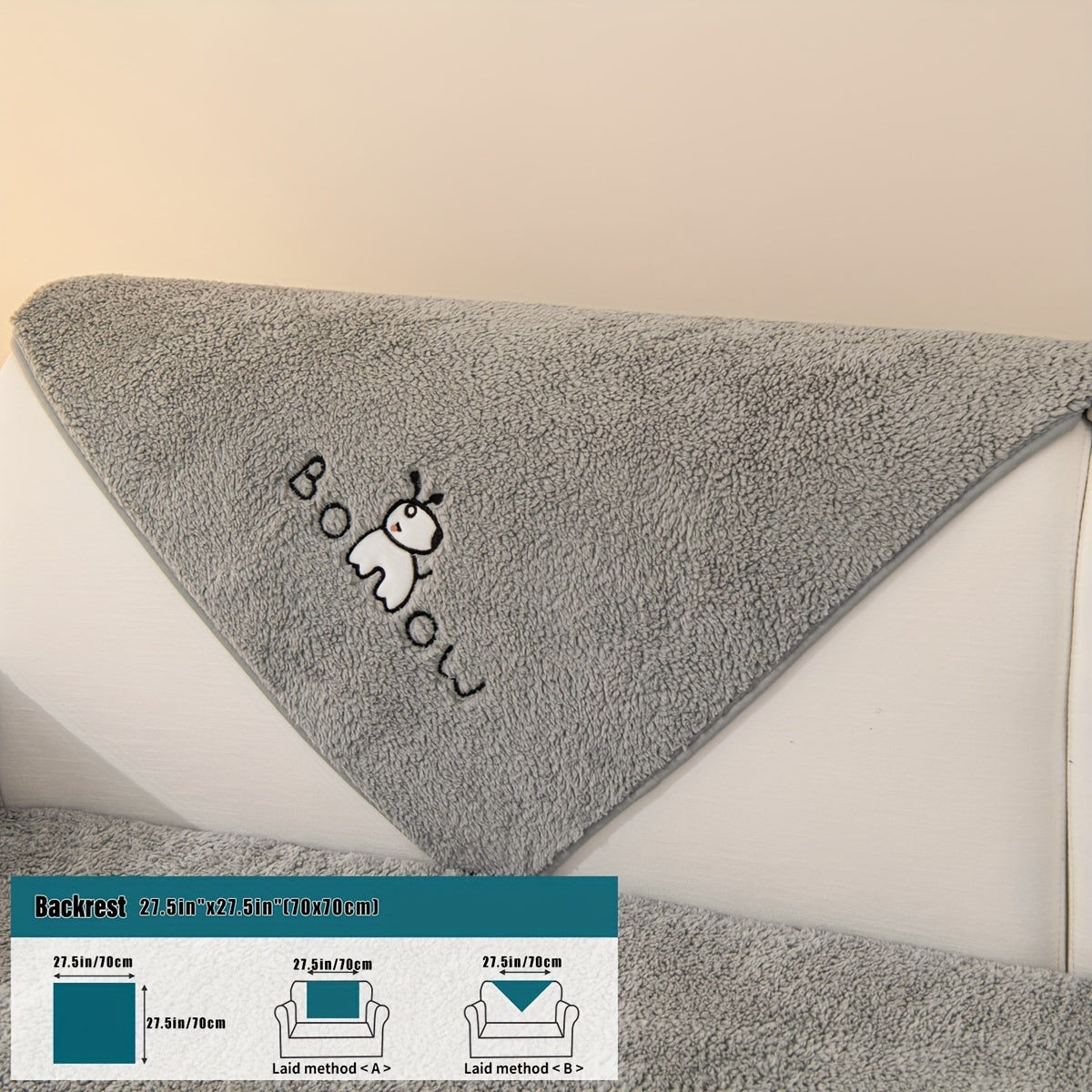 1pc Thickened Sherpa Sofa Slipcover - Soft Fuzzy Pet-Friendly Couch Protector Cover with Non-Slip Backing - Perfect Furniture Protector for Bedroom, Office, Living Room Home Decor