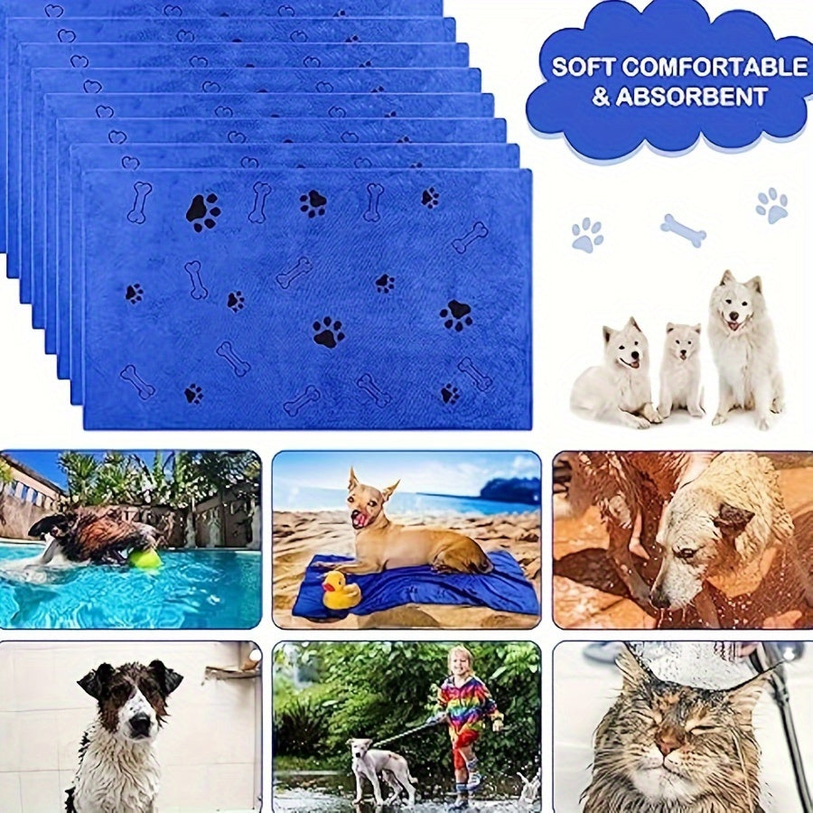 1pc Pet Bath Towel, Pet Dog Bathing Towel Quick-drying Soft Absorbent Does Not Shed Hair Suitable For Cats, Dogs, And Other Pets