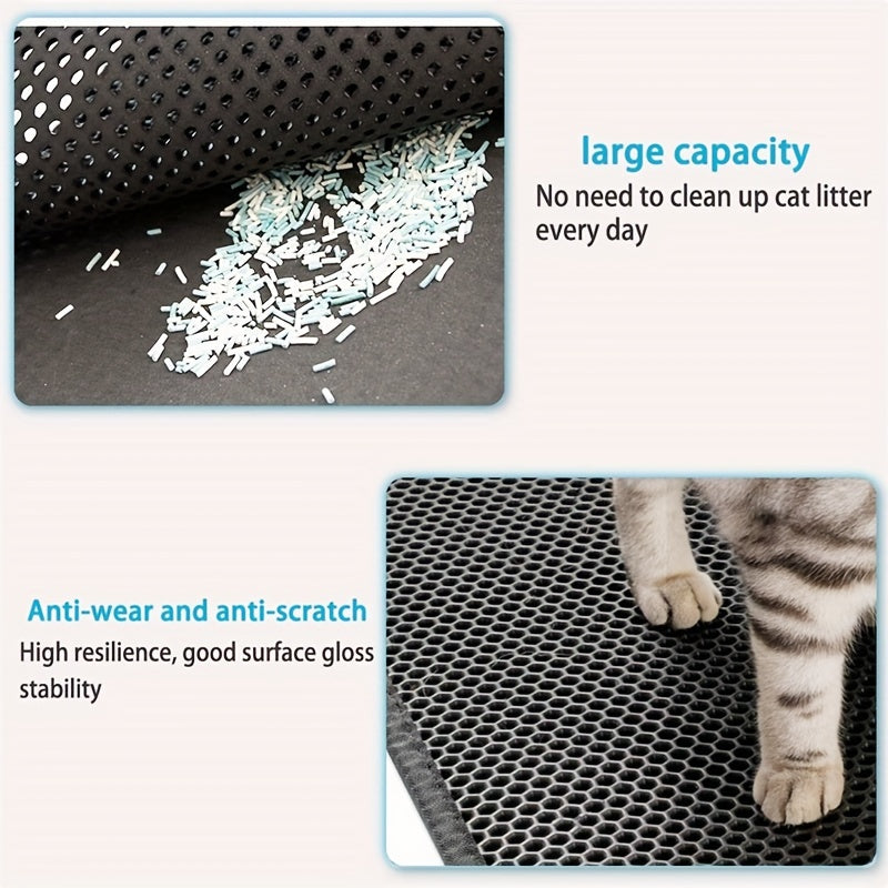 Cat Litter Mat Double-layer Cat Litter Trapping Mat Waterproof And Leak Proof Pet Toilet Mat Diaper Pad Cat Feeding Mat With Non-slip Backing