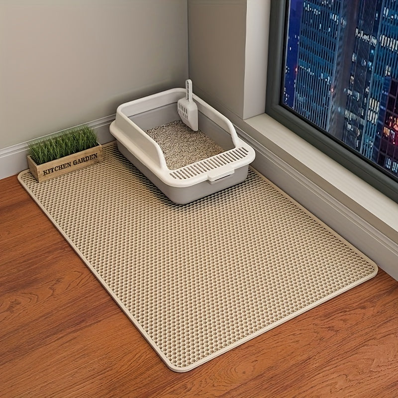 Honeycomb Double Layer Cat Litter Trapping Mat, Non-slip Washable Cat Cleaning Mat For Pet Toilet Kennel Litter Box