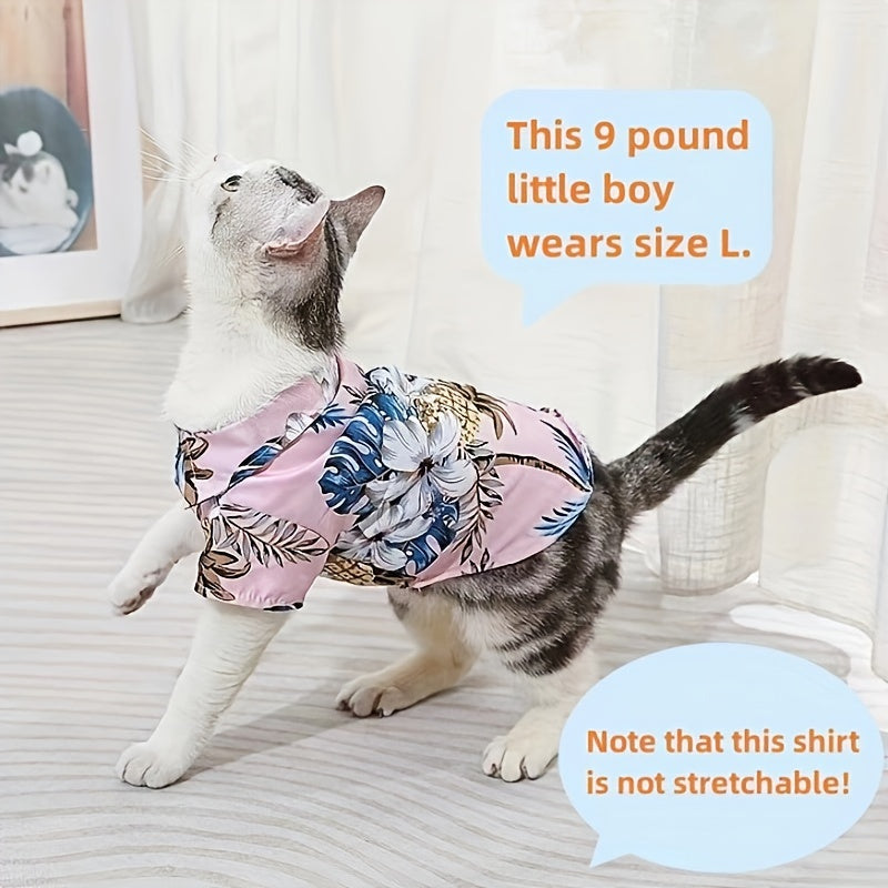 Small Breed Pet Shirt - Breathable Thin Summer Clothing for Cats and Dogs - Hand Wash Only, All-Season Wear for Spring and Autumn