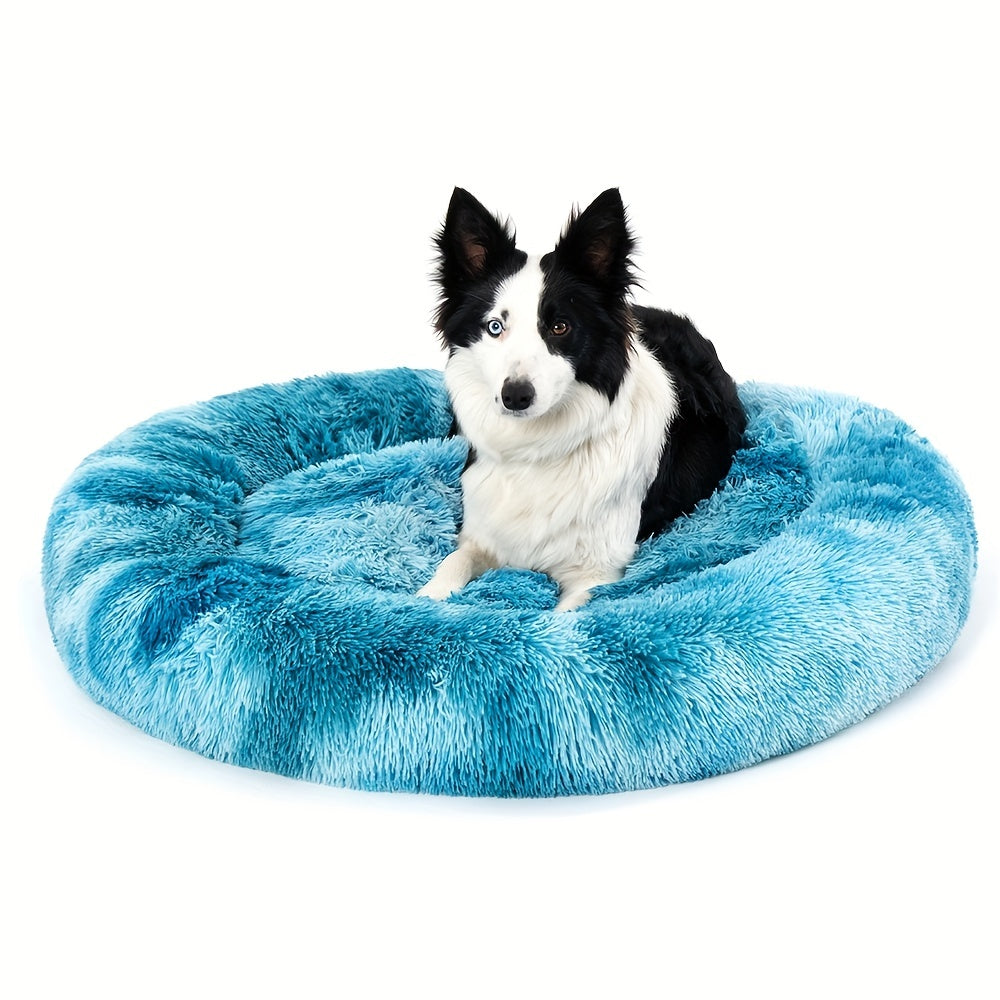Long Plush Dog Bed For Autumn Winter, Deep Sleeping Pet Bed Mat For Small Medium Large Dogs, Donut Beds Mat For Cats Christmas Gift