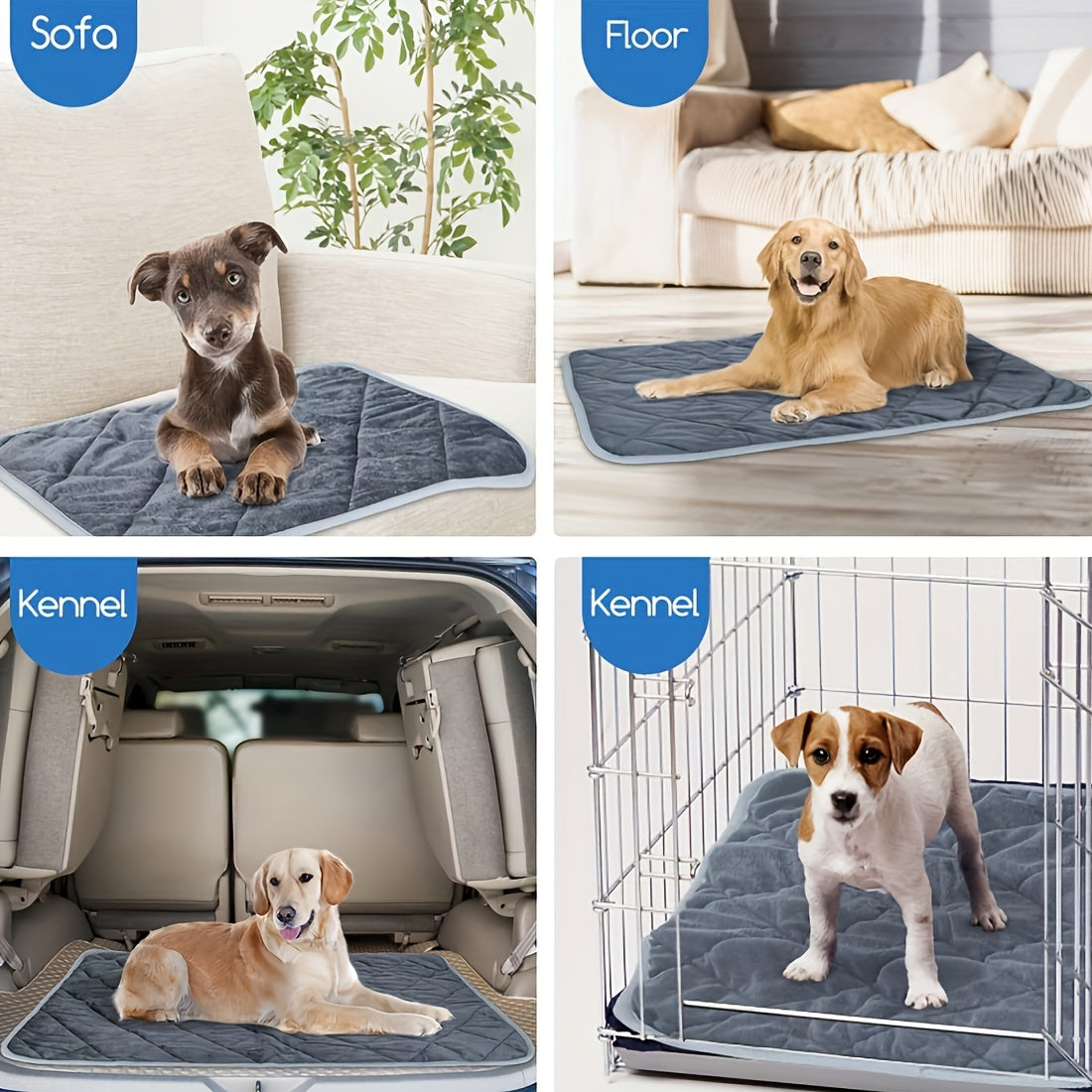 Self-Warming Pet Mat for Dogs & Cats - Diamond Pattern, Non-Slip Bottom, Washable - Ideal for Small to Medium Pets, Indoor/Outdoor Use, Autumn & Winter, Super Warm