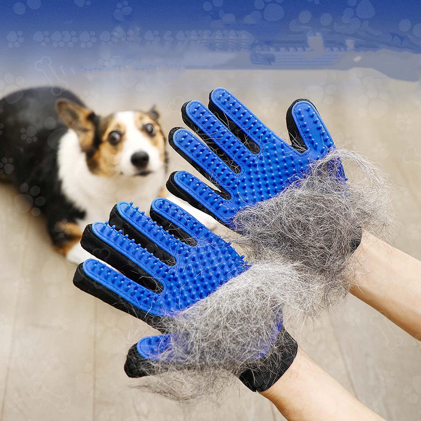 1pair Pet Grooming Glove - Gentle Hair Remover Brush For Dogs And Cats - Massages And Stimulates Circulation - Easy To Use And Clean