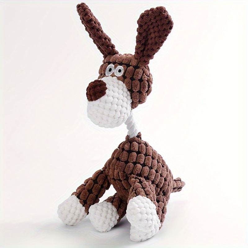 Fun Pet Toy Donkey Shape Corduroy Chew Toy For Dogs Puppy Squeaker Squeaky Plush Bone Molar Dog Toy Pet Training Dog Accessories