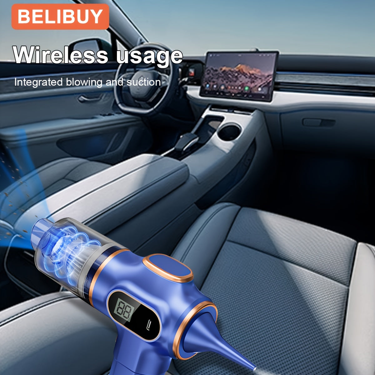 1pc BELIBUY Cordless Handheld Vacuum Cleaner, High Power USB Rechargeable with Extended Battery Life, Multi-Function Dust Buster for Home and Car Use, Pet Hair, Dust & Debris Cleaning, Includes Accessory Kit