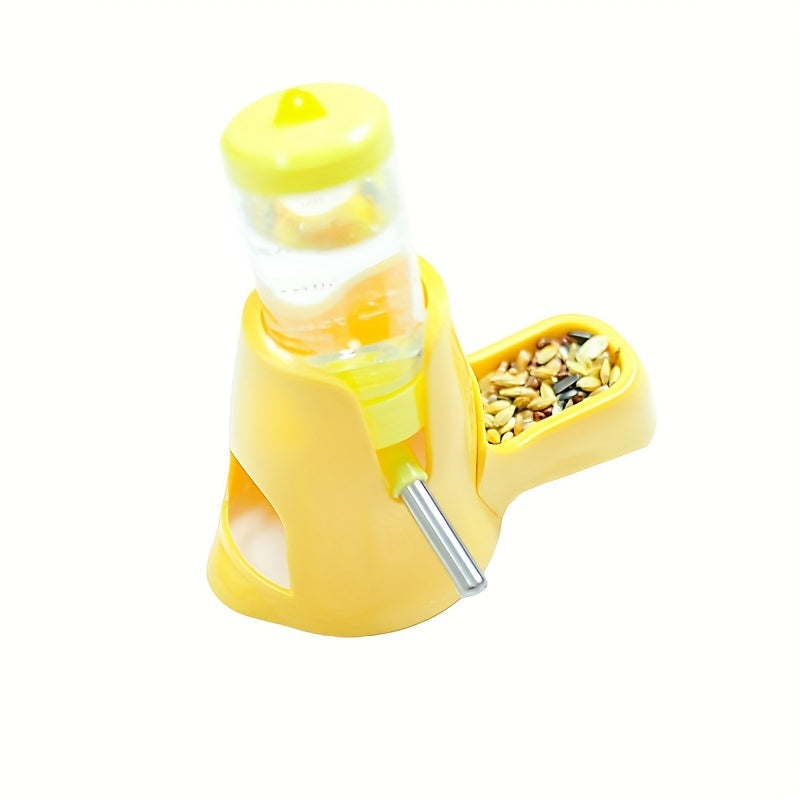 27.05oz Leak-Proof Automatic Hamster Feeder & Water Dispenser - Dual Function, Yellow PP Material, No Battery Required, Perfect for Small Pets Like Hamsters, Hamster Water Bottle