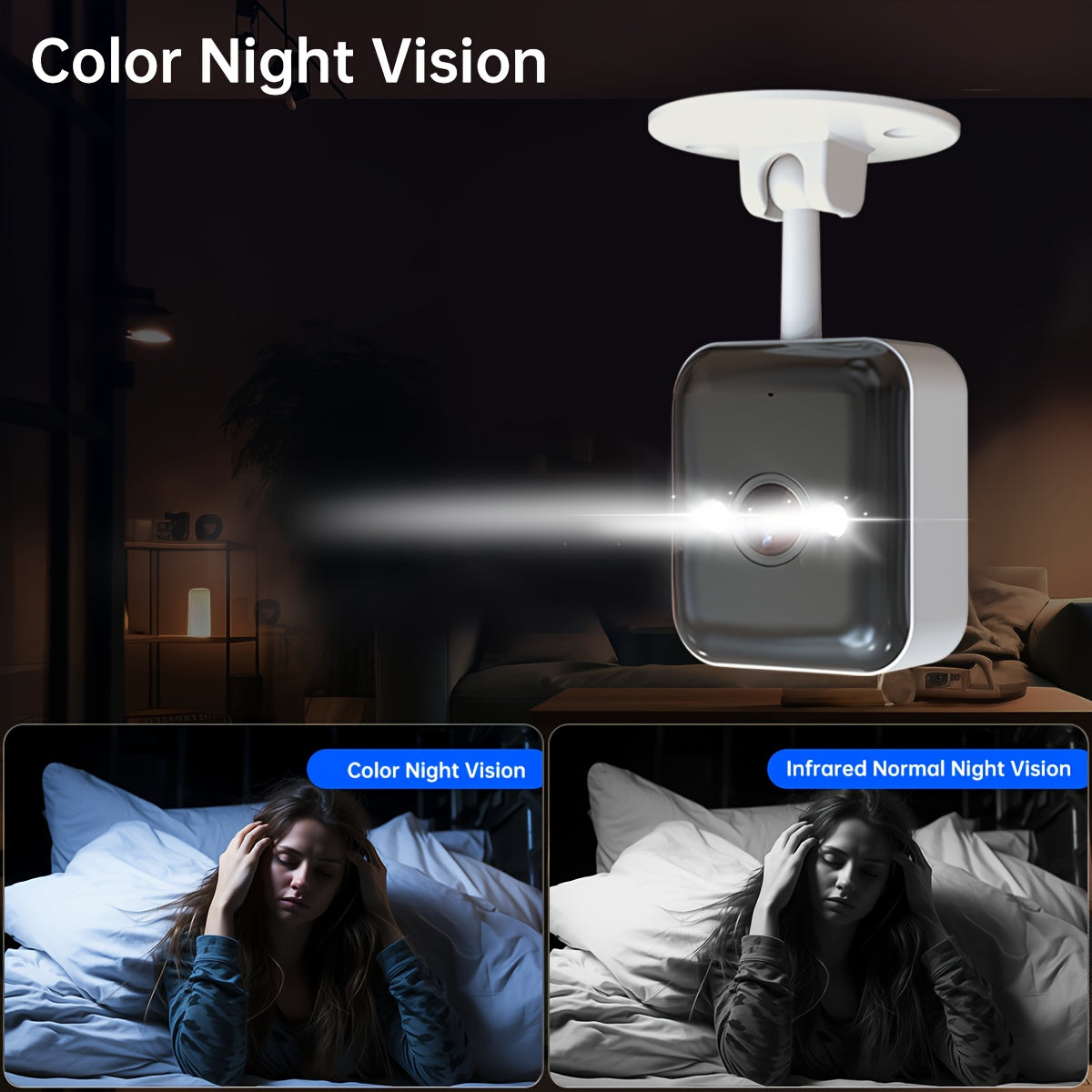 1080P FHD Wireless Surveillance Camera, full-Color Night Vision, Two-Way Voice CallMotion Detection, Built-in AP Hotspot, Can Be Viewed Without Internet, Take Care ofChildren, Elderly And Pets Safety Surveillance Camera