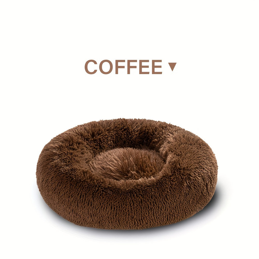 Long Plush Dog Bed For Autumn Winter, Deep Sleeping Pet Bed Mat For Small Medium Large Dogs, Donut Beds Mat For Cats Christmas Gift